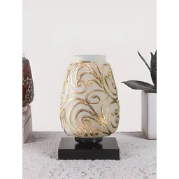 Devansh White Textured Glass Abstract Shaped Table Lamp-picture-40
