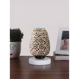 Devansh White Textured Glass Abstract Shaped Table Lamp-picture-41