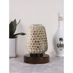 Devansh White Textured Glass Abstract Shaped Table Lamp-picture-42