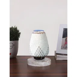 Devansh White Textured Glass Abstract Shaped Table Lamp-picture-19