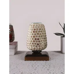 Devansh White Textured Glass Abstract Shaped Table Lamp-picture-20