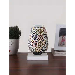 Devansh White Textured Glass Abstract Shaped Table Lamp-picture-24