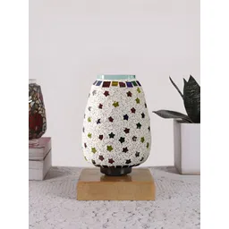 Devansh White Textured Glass Abstract Shaped Table Lamp-picture-34