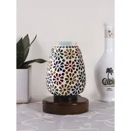 Devansh White Textured Glass Cylindrical Shaped Table Lamp-picture-44