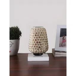 Devansh White Textured Glass Traditional Abstract Shaped Table Lamp-picture-35