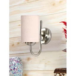 Devansh White Textured Metal Traditional Cylinder Shaped Wall Lamp-picture-19