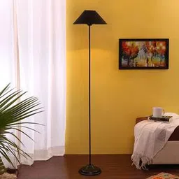 devansh Will Black Cotton Shade Floor Lamp-picture-11