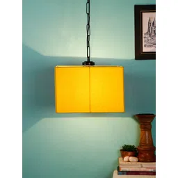 Devansh Yellow & Black Solid Traditional Hanging Lamp-image-45