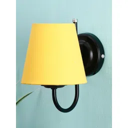 Devansh Yellow & Black Traditional Armed Sconce Lamp with Shade-picture-40