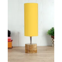 Devansh Yellow & Brown Solid Table Lamp with Cotton Shade-picture-25