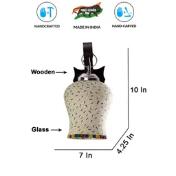 Devansh Yellow & Green Textured Wood Quirky Wall Lamp with Mosaic Glass-image-20