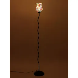 Devansh Yellow & Green Textured Zig Zag Floor Lamp-picture-13