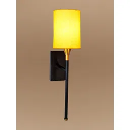 Devansh Yellow & Yellow Glass Contemporary Cylinder Shaped Wall Lamp-image-3