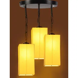 Devansh Yellow Cotton Square Cluster Hanging Lamp-picture-47