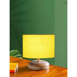 Devansh Yellow Cylindrical Shaped Wooden Table Lamps-image-37