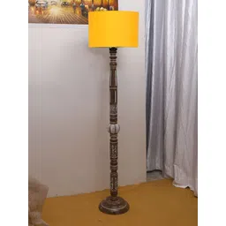 Devansh Yellow Drum Wooden Floor Lamp-picture-41