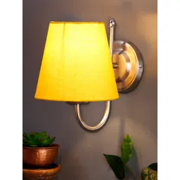 Devansh Yellow Fabric Cotton Wall Lamp With Steel Base-picture-36