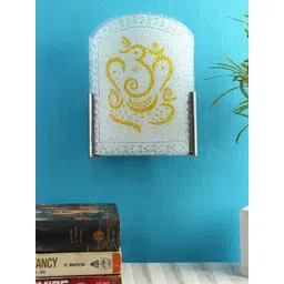 Devansh Yellow Textured Glass Wall Lamp-image-4