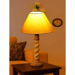 Devansh Yellow Wood Contemporary Frusturical Shaped Table Lamp-picture-32