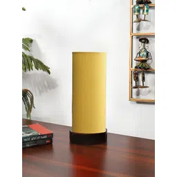 Devansh Yellow Wooden Contemporary Cylindrical Shaped Table Lamp-image-31