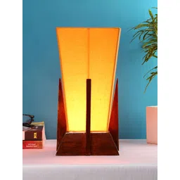 Devansh Yellow Wooden Contemporary Triangle Shaped Table Lamp-image-40