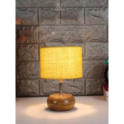 Devansh Yellow Wooden Table Lamp With Jute Shade-image-9