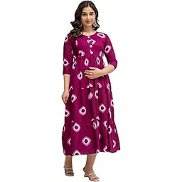 devek Enterprises Maternity Feeding Kurti with Zipper Rayon Floral Printed Pregnancy Comfortable & Stylish Maternity Wear for Women with Zipper Soft & Elegant-picture-23