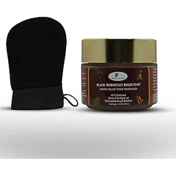 Devi Ayurveda Black Moroccan Beldi Soap with Kessa Gloves for Deep Cleansing, Skin Softening, and Detoxifying - Ideal for Hammam, Spa, and Home Use - No Color Mix (1 Beldi Soap + 1 Kessa Gloves)-picture-51
