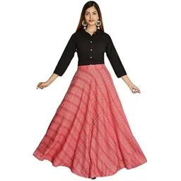 DEVIDINO Beautiful and Stylish Viscose Rayon Ethnic Top Skirt Set-picture-46