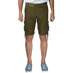 devil Men's Cotton Six Slim fit Cargo Shorts (Green)-picture-26