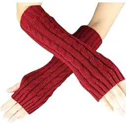 devil Women's & Girl's Knitted Woollen Warm and Comfortable Fingerless Gloves Mittens Winter Gloves Accessories Hand Warmer Gloves (Pack of 01)-picture-36