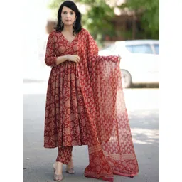 devkison Designer Women Floral Printed Regular Kurta with Trousers & With Dupatta-picture-25