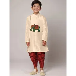 DEVOILER Boys Abstract Printed Mandarin Collar Straight Kurta-picture-36