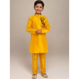 DEVOILER Boys Abstract Printed Mandarin Collar Straight Kurta-picture-33