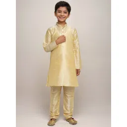 DEVOILER Boys Abstract Woven Design Mandarin Collar Straight Kurta-image-14