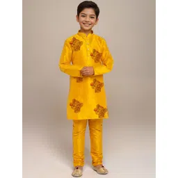 DEVOILER Boys Animal Printed Mandarin Collar Straight Kurta-picture-30