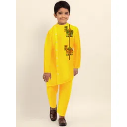 DEVOILER Boys Animal Printed Mandarin Collar Straight Kurta-picture-50