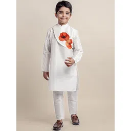 DEVOILER Boys Band Collar Floral Printed Straight Kurta-picture-19