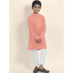 DEVOILER Boys Ethnic Motifs Regular Kurta with Pyjamas-image-12