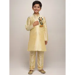 DEVOILER Boys Floral Printed Mandarin Collar Straight Kurta-picture-29