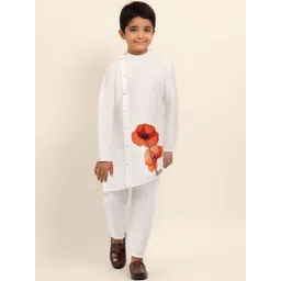 DEVOILER Boys Floral Printed Mandarin Collar Straight Kurta-picture-43