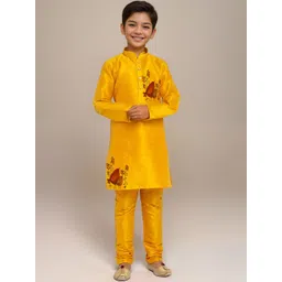 DEVOILER Boys Floral Printed Straight Kurta-picture-16