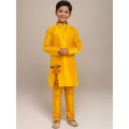 DEVOILER Boys Graphic Printed Mandarin Collar Straight Kurta-picture-27
