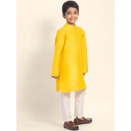 DEVOILER Boys Mandarin Collar Dupion Silk Straight Kurta-picture-46