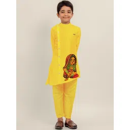 DEVOILER Boys Mandarin Collar Straight Kurta-picture-30