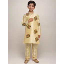 DEVOILER Boys Paisley Printed Mandarin Collar Straight Kurta-picture-25