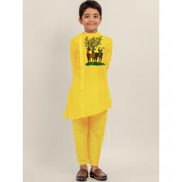 DEVOILER Boys Printed Mandarin Collar Straight Kurta-picture-20