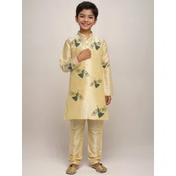 DEVOILER Boys Regular Dupion Silk Kurta with Churidar-picture-46