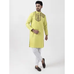 DEVOILER Floral Printed Band Collar Pure Cotton Straight Kurta-picture-12