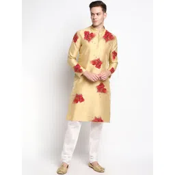 DEVOILER Floral Printed Mandarin Collar Long Sleeves Straight Kurta-picture-26